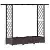 vidaXL Verhoogd Bed met Trellis en Dak Bruin 164 x 40 x 121 cm PP