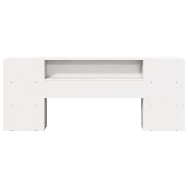vidaXL Hoofdbord met opbergruimte 180 cm massief grenenhout wit