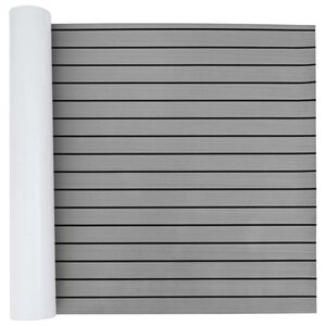 vidaXL Bootmat Gestreept Lichtgrijs en zwart 240 x 90 cm EVA