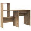 vidaXL Bureau Artisan Eiken 131,5 x 50 x 106,5 cm Bewerkt hout