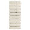 vidaXL Gastendoekjes SOLUND 10 st 600 g/m&sup2; 30x50 cm cr&egrave;mekleurig