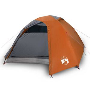 vidaXL Koepeltent 4-persoons waterdicht grijs en oranje