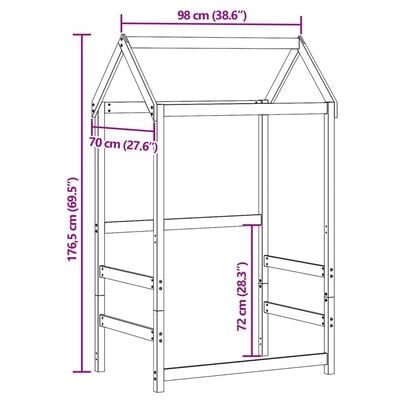 vidaXL Kinderbedhuisje 98x70x176,5 cm massief grenenhout wit