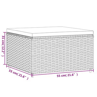 vidaXL 5-delige Loungeset met kussens poly rattan bruin