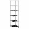 vidaXL Kastje 6-laags 40x40x160 cm gehard glas zwart