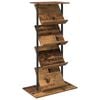 vidaXL Tijdschrift Rek Oudhout 68 x 40 x 123.5 cm Bewerkt hout