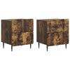 vidaXL Nachtkastje 2 st Gerookt eiken 43 x 34,5 x 49,5 cm Bewerkt hout