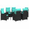 vidaXL Bank tafel set 7 st PE Rattan en Poeder-Coated Staal