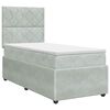 vidaXL Boxspringbed met matras met hoofdeinde Lichtgrijs Enkel Fluweel