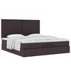 vidaXL Ottoman bed met matras 160x200cm stof donkerbruin