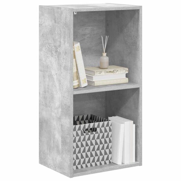 vidaXL Boekenkast met 2 schappen 40x30x76,5 cm bewerkt hout betongrijs