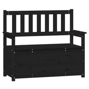 vidaXL Bankje 112,5x51,5x96,5 cm massief grenenhout zwart
