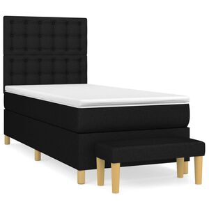 vidaXL Boxspring met matras stof zwart 80x200 cm