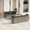vidaXL 8-delige Loungeset met kussens poly rattan grijs