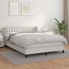 vidaXL Boxspring met matras kunstleer wit 140x190 cm