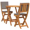 vidaXL Bistroset met kussen 3 pcs Olie naturel Massief Acaciahout