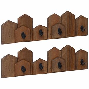 vidaXL Hanger Bruin 48 x 8 x 15 cm Massief Mahoniehout