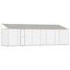 vidaXL Hondenkooi met Dak zilver 800 x 200 x 256 cm Staal en PE