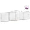vidaXL Schanskorven 2 st gewelfd 400x30x100/120 cm ijzer