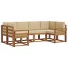 vidaXL Buiten bankenset 6 st Natuurlijk en Beige