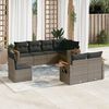 vidaXL 8-delige Loungeset met kussens poly rattan grijs