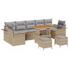 vidaXL Tuin Sofa Set met kussen met opslag 10 pcs Beige en Licht Grijs
