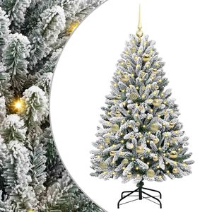 vidaXL Kunstkerstboom met 150 LED Groen en Wit 120 cm PVC en Metaal