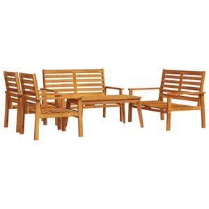vidaXL 5-delige Loungeset massief acaciahout