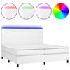 vidaXL Boxspring met matras en LED kunstleer wit 200x200 cm