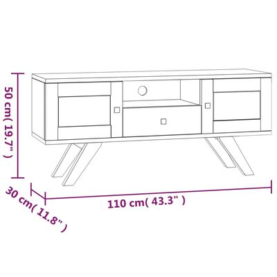 vidaXL Tv-meubel 110x30x50 cm massief teakhout