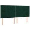 vidaXL Hoofdbord met randen 203x16x118/128 cm fluweel donkergroen