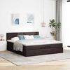 vidaXL Ottoman bed met matrassen en LED's 200x200cm stof donkerbruin