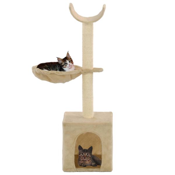 vidaXL Kattenkrabpaal met sisal krabpalen 105 cm beige
