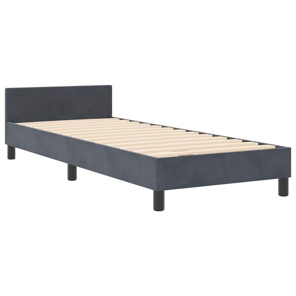 vidaXL Boxspringbed met hoofdeinde Donkergrijs 80 x 200 cm Fluweel