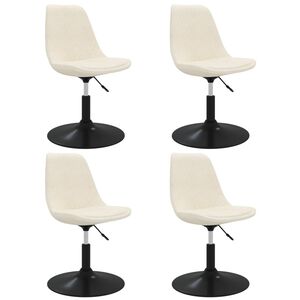 vidaXL Eetkamerstoelen draaibaar 4 st fluweel cr&egrave;mekleurig