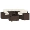 vidaXL 6-delige Loungeset met kussens poly rattan bruin