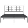 vidaXL Bedframe met hoofdbord metaal zwart 135x190 cm