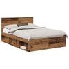 vidaXL Bedframe met hoofdeinde Oudhout 150 x 200 cm Bewerkt hout