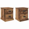 vidaXL Nachtkastje 2 st Oudhout 39 x 39 x 47.5 cm Bewerkt hout