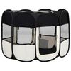 vidaXL Hondenren inklapbaar met draagtas 90x90x58 cm zwart