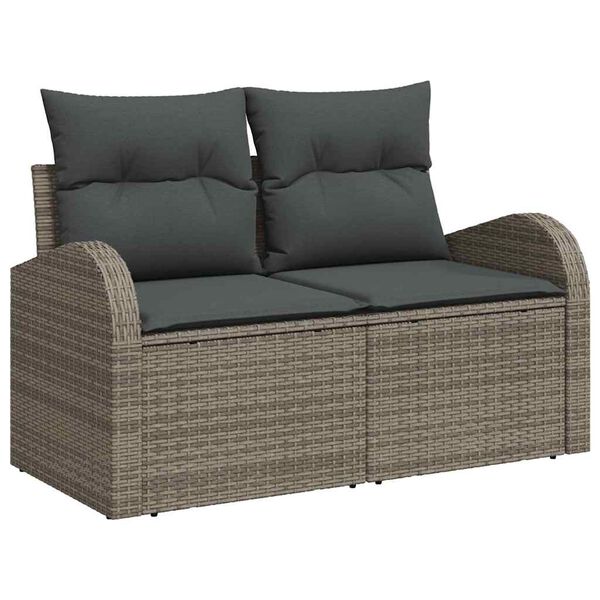 vidaXL Tuin Sofa Set Grijs 55 x 55 x 37 cm poly rattan