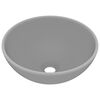 vidaXL Wastafel rond 32,5x14 cm keramiek mat lichtgrijs
