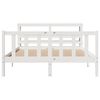 vidaXL Bedframe zonder matras massief grenenhout wit 140x190 cm