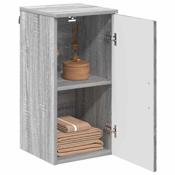 vidaXL Badkamer Kast Wandgemonteerd Grijs Sonoma 30 x 31,5 x 61 cm
