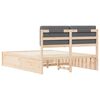 vidaXL Bedframe met Gevoerd Hoofdgedeelte Donkergrijs 135 x 190 cm
