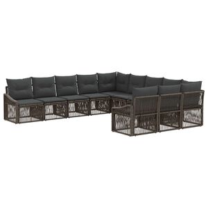 vidaXL Tuinbankenset 11 st Grijs poly rattan