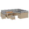 vidaXL Tuinbankenset met kussen 12 pcs Beige poly rattan