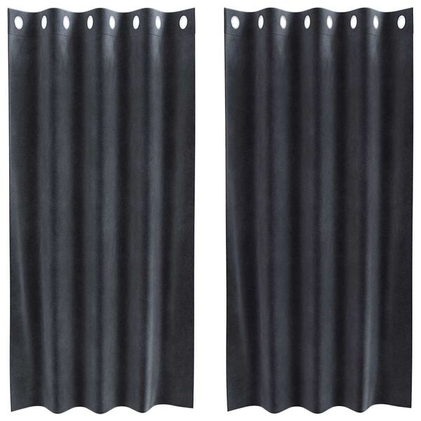 vidaXL Verduisterende gordijnen 2 pcs Donkergrijs 140 x 175 cm Fluweel