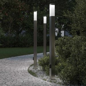 vidaXL Bolderverlichting met stopcontact 3 stuks 110 cm RVS IP44