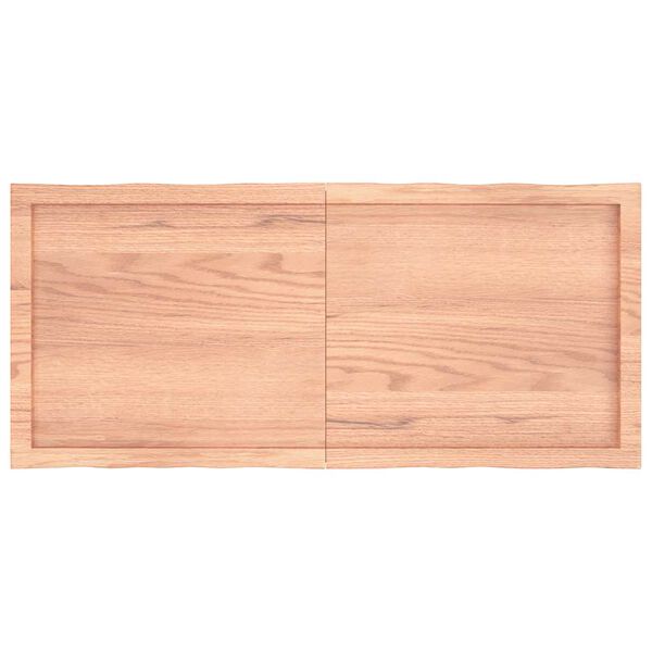 vidaXL Tafelblad natuurlijke rand 120x50x(2-4)cm eikenhout lichtbruin